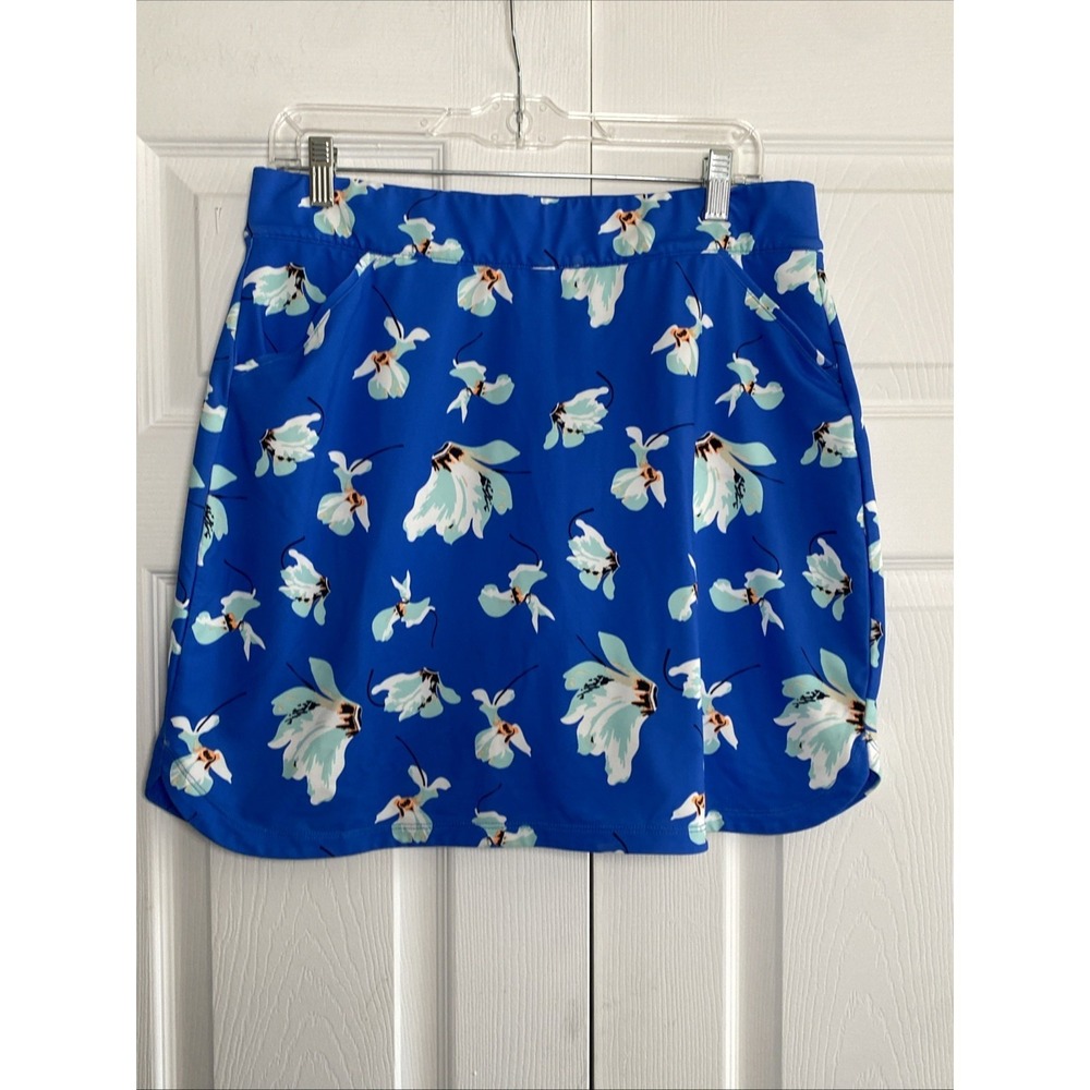 Peter Millar Floral Golf Skort Womens XL Blue Performance‎ Tennis Skirt UPF50